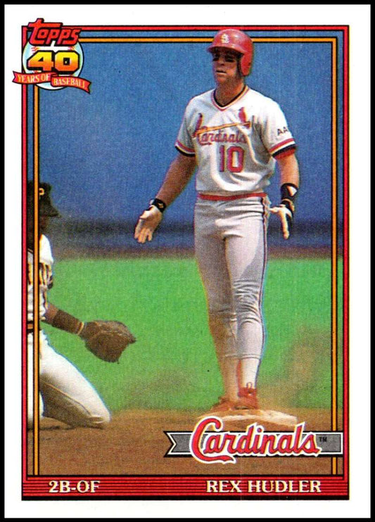 1991 Topps #228 Rex Hudler Baseball St. Louis Cardinals  Image 1