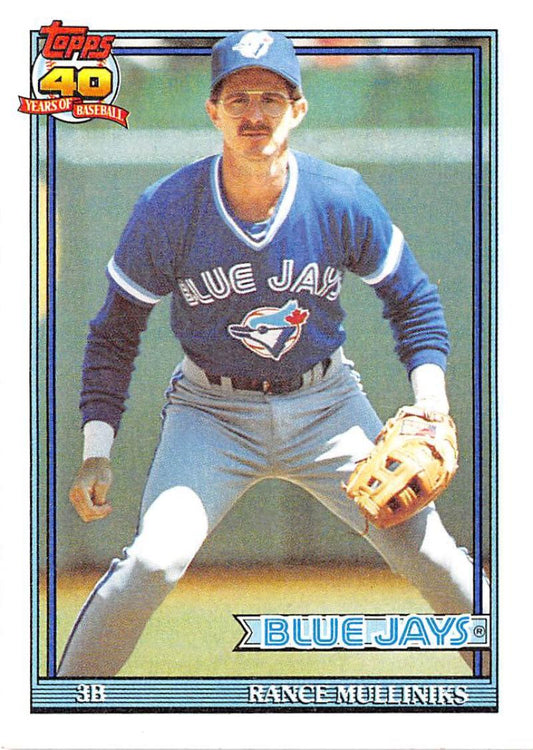 1991 Topps #229 Rance Mulliniks Baseball Toronto Blue Jays  Image 1