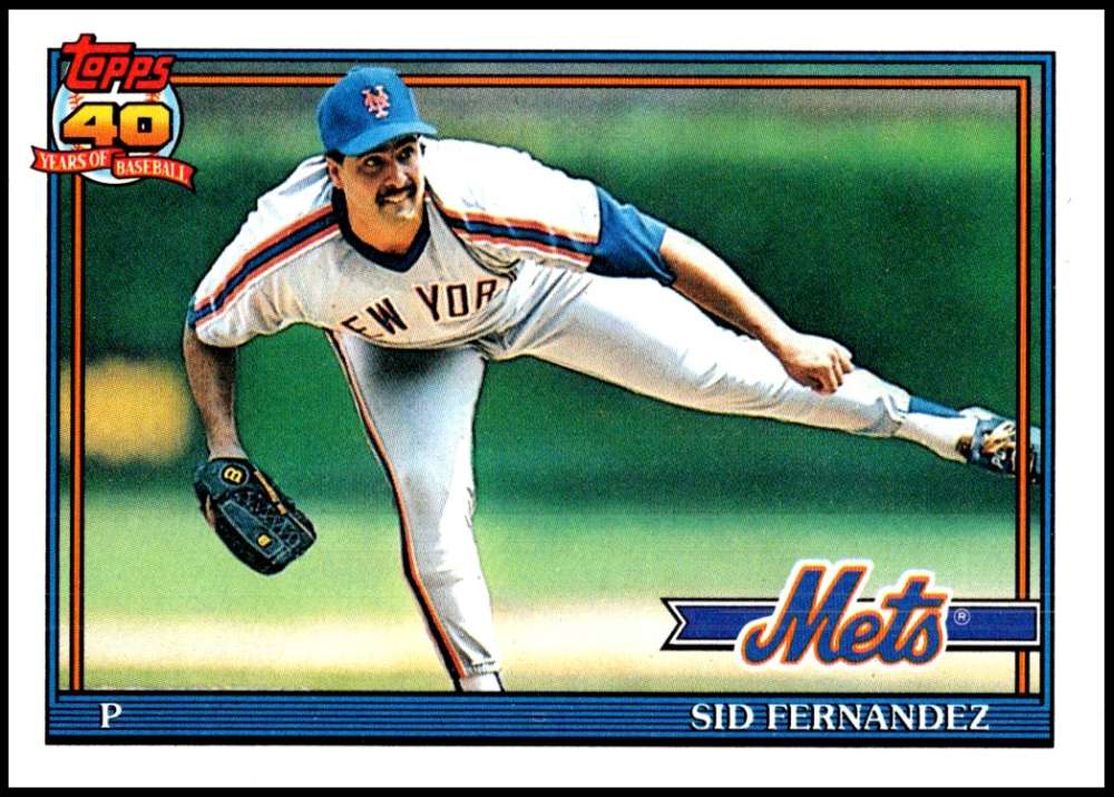 1991 Topps #230 Sid Fernandez Baseball New York Mets Image 1