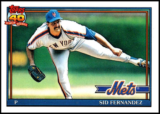 1991 Topps #230 Sid Fernandez Baseball New York Mets  Image 1