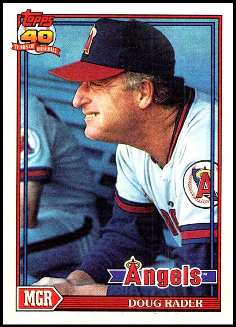 1991 Topps #231 Doug Rader MG Baseball California Angels Image 1