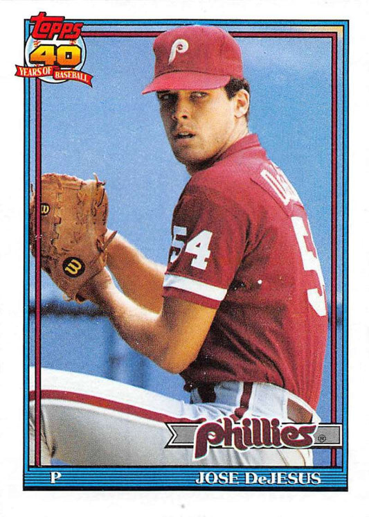 1991 Topps #232 Jose DeJesus Baseball Philadelphia Phillies  Image 1