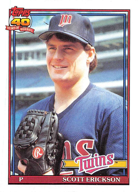 1991 Topps #234 Scott Erickson Baseball Minnesota Twins  Image 1