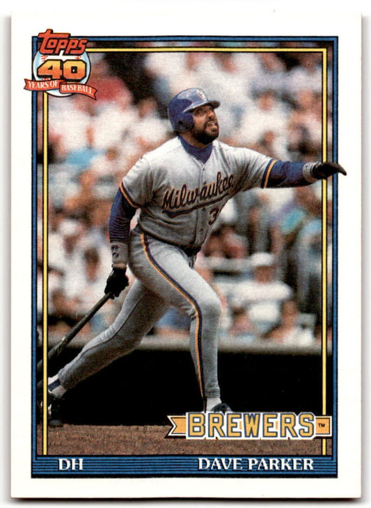 1991 Topps #235 Dave Parker Baseball Milwaukee Brewers  Image 1