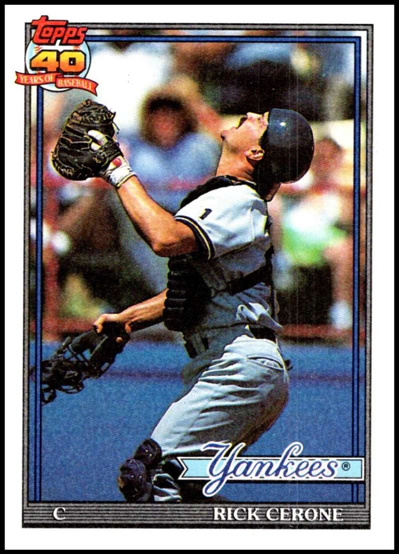 1991 Topps #237 Rick Cerone Baseball New York Yankees Image 1