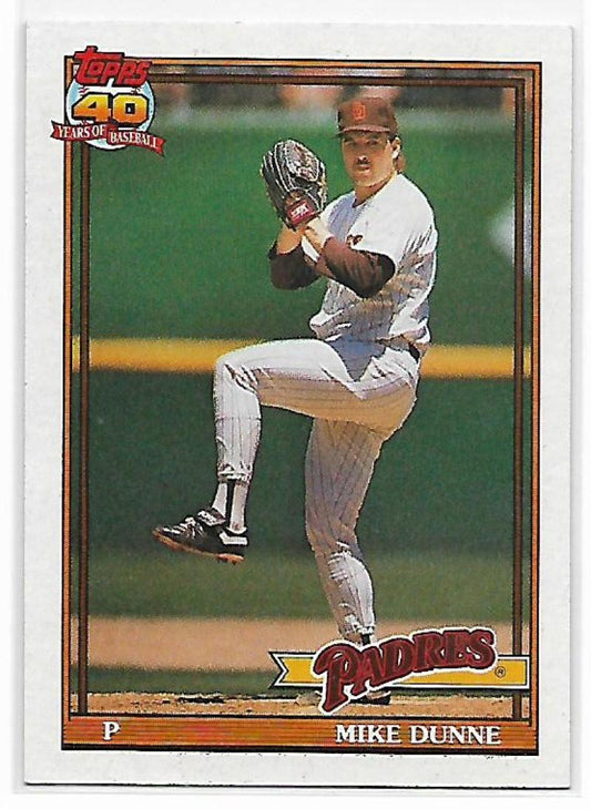 1991 Topps #238 Mike Dunne UER Baseball San Diego Padres  Image 1