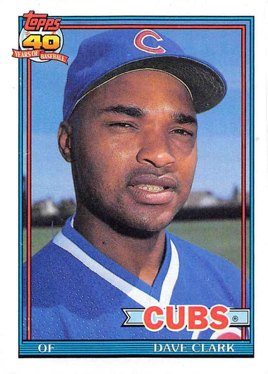 1991 Topps #241 Dave Clark UER Baseball Chicago Cubs  Image 1
