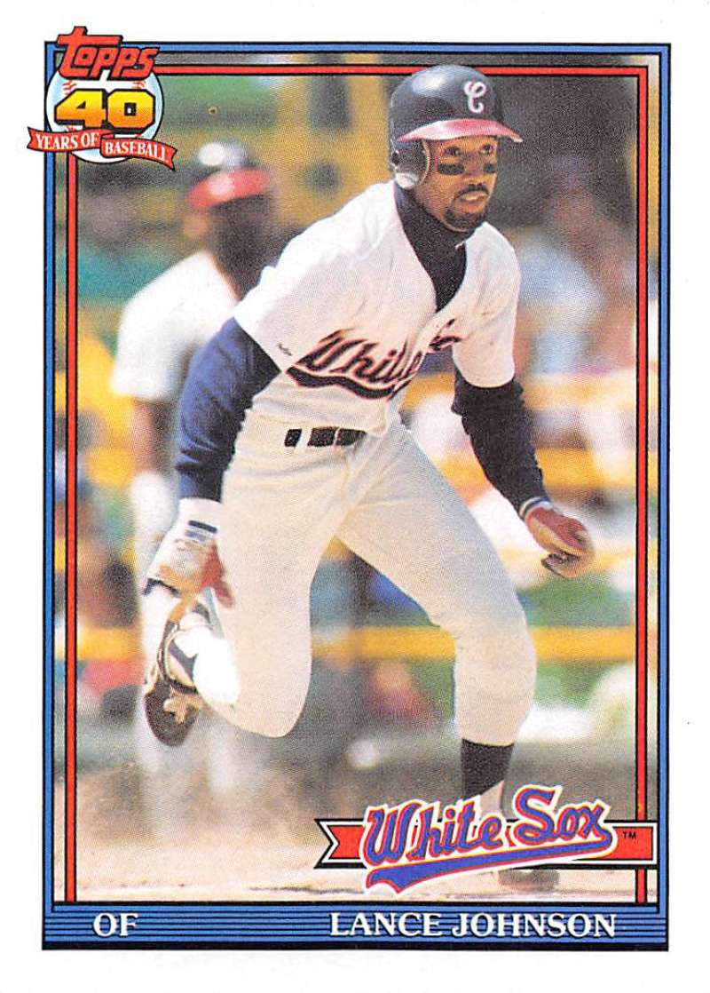1991 Topps #243 Lance Johnson Baseball Chicago White Sox Image 1