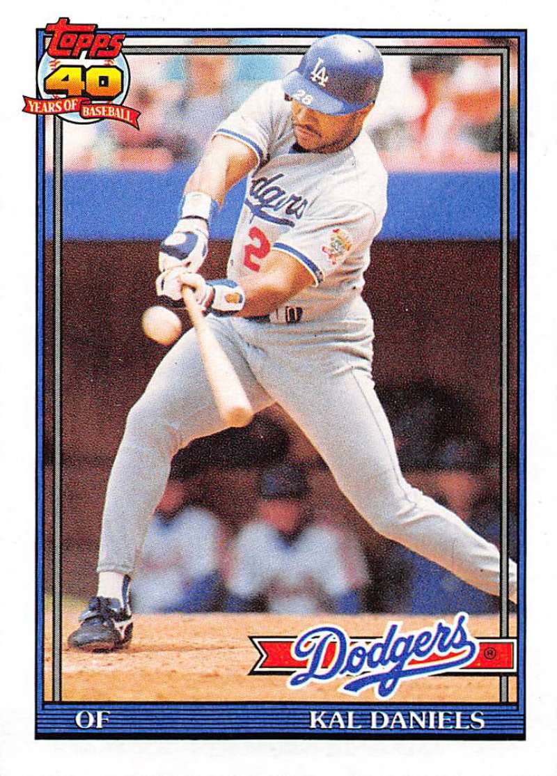 1991 Topps #245 Kal Daniels Baseball Los Angeles Dodgers Image 1
