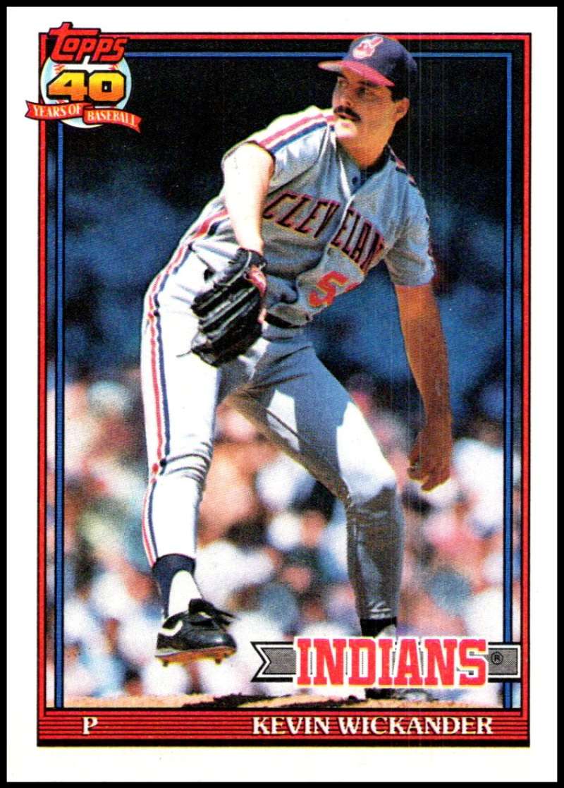 1991 Topps #246 Kevin Wickander Baseball Cleveland Indians Image 1