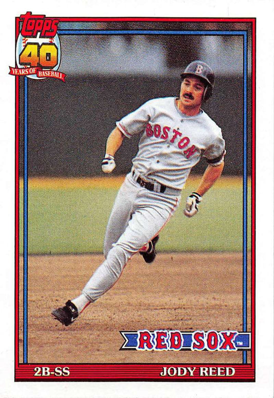1991 Topps #247 Jody Reed Baseball Boston Red Sox  Image 1