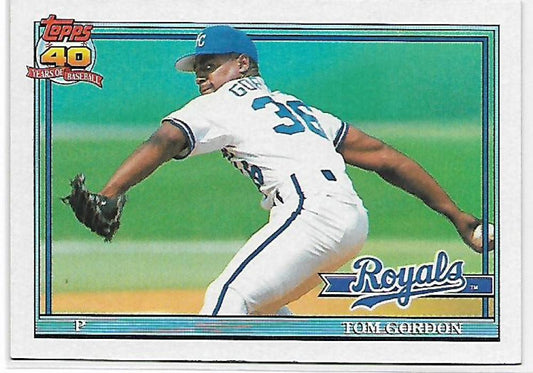 1991 Topps #248 Tom Gordon Baseball Kansas City Royals  Image 1