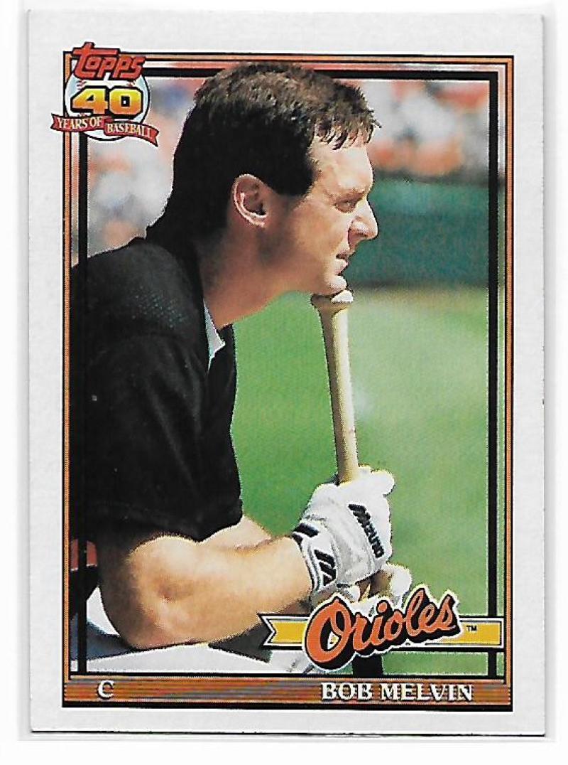 1991 Topps #249 Bob Melvin Baseball Baltimore Orioles Image 1