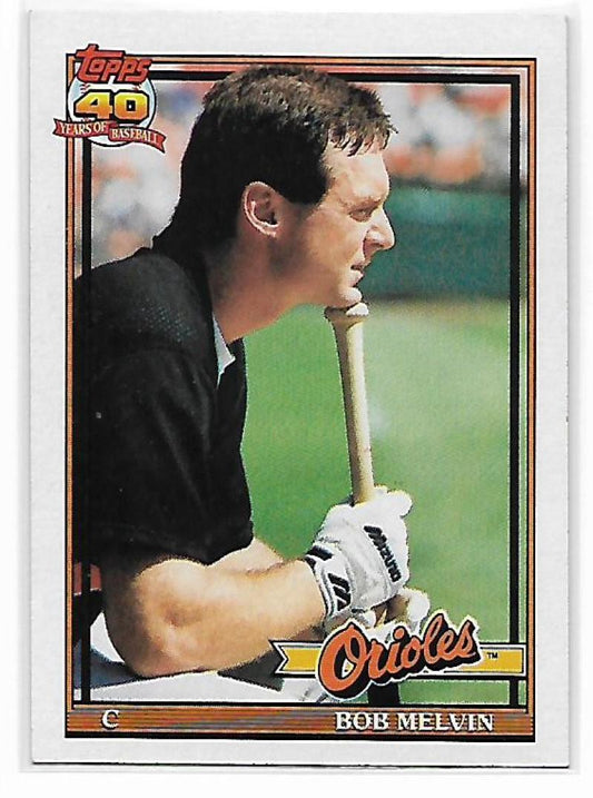 1991 Topps #249 Bob Melvin Baseball Baltimore Orioles  Image 1