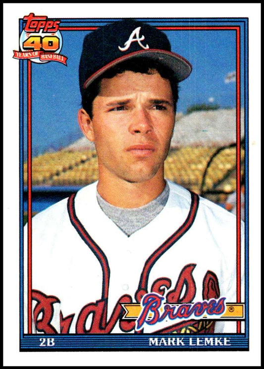 1991 Topps #251 Mark Lemke Baseball Atlanta Braves  Image 1
