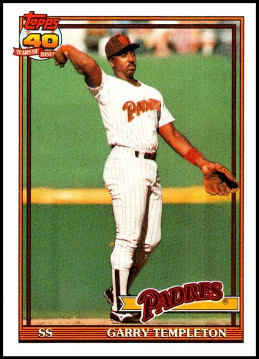 1991 Topps #253 Garry Templeton Baseball San Diego Padres  Image 1