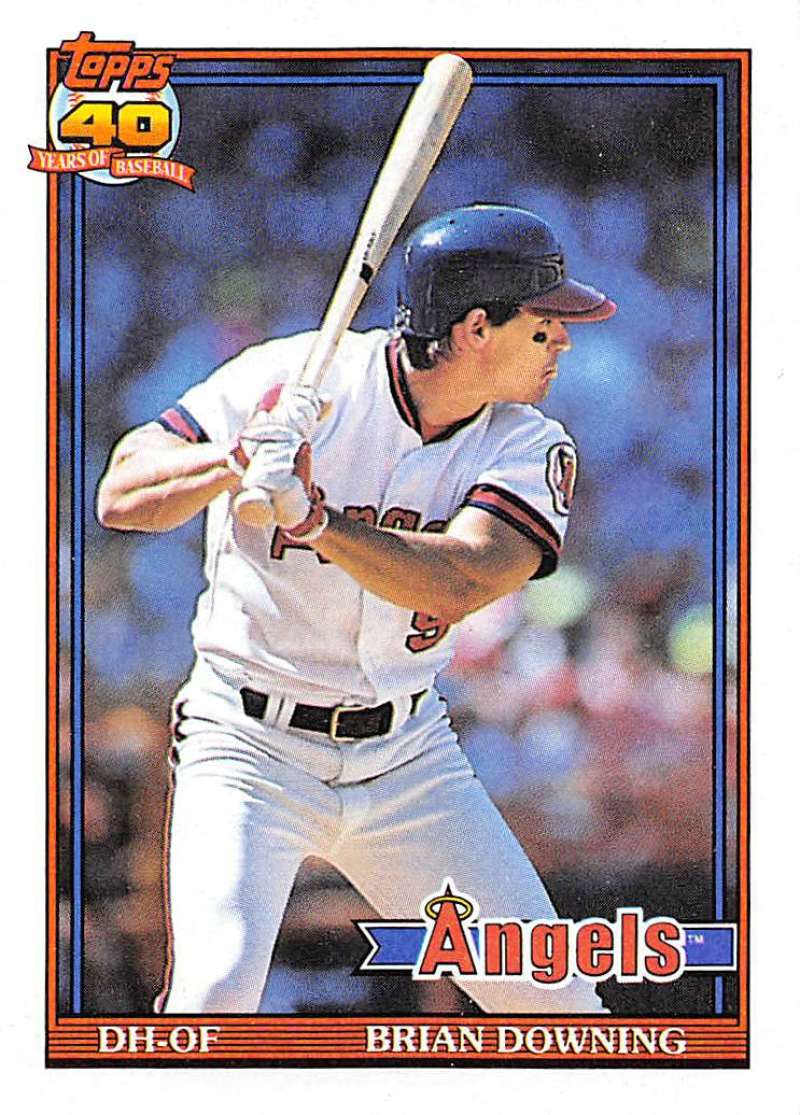 1991 Topps #255 Brian Downing Baseball California Angels Image 1