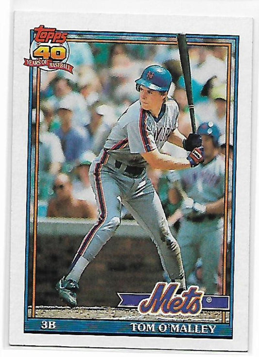 1991 Topps #257 Tom O'Malley Baseball New York Mets  Image 1