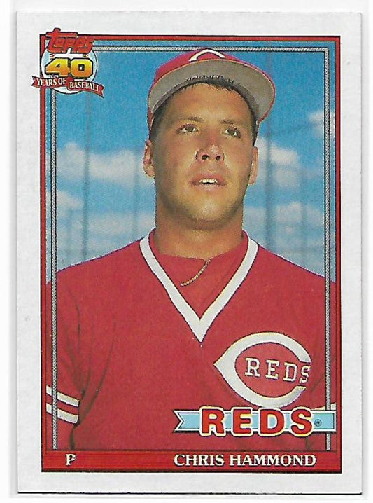 1991 Topps #258 Chris Hammond Baseball Cincinnati Reds  Image 1