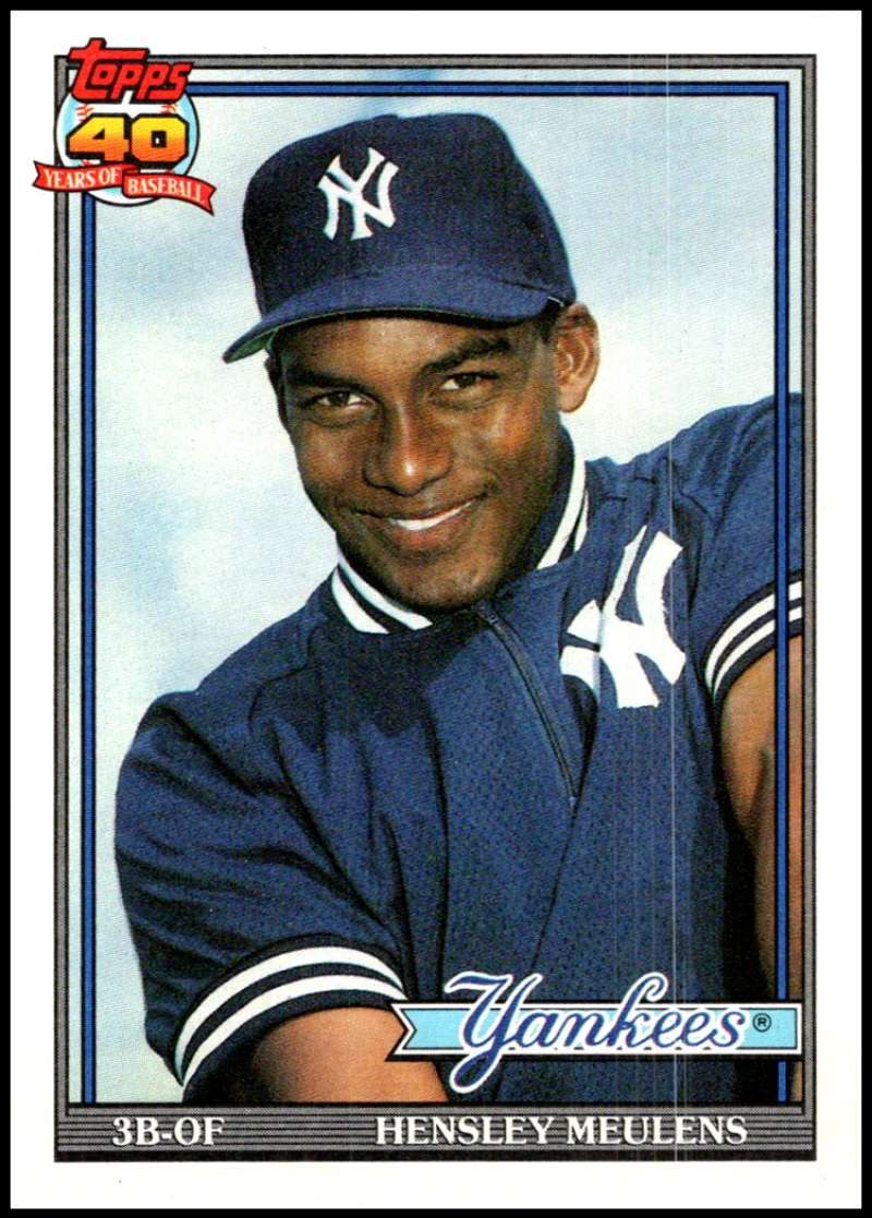 1991 Topps #259 Hensley Meulens Baseball New York Yankees Image 1