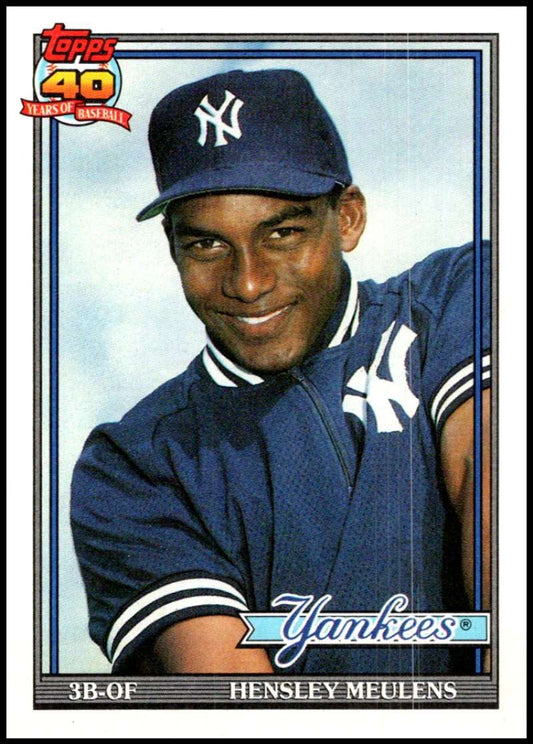 1991 Topps #259 Hensley Meulens Baseball New York Yankees  Image 1