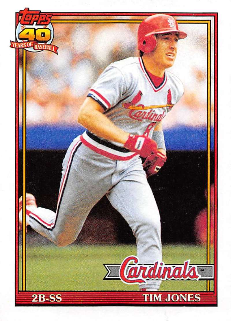 1991 Topps #262 Tim Jones Baseball St. Louis Cardinals Image 1