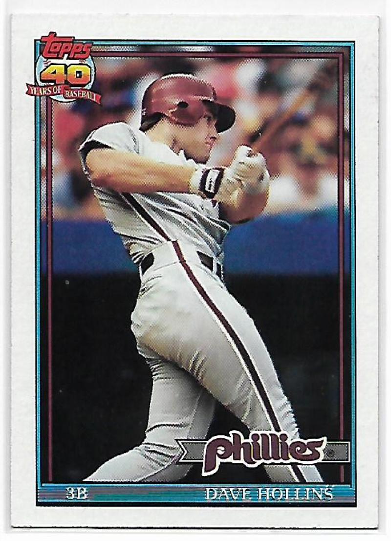 1991 Topps #264 Dave Hollins Baseball Philadelphia Phillies Image 1