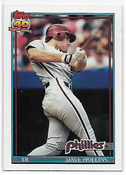 1991 Topps #264 Dave Hollins Baseball Philadelphia Phillies  Image 1