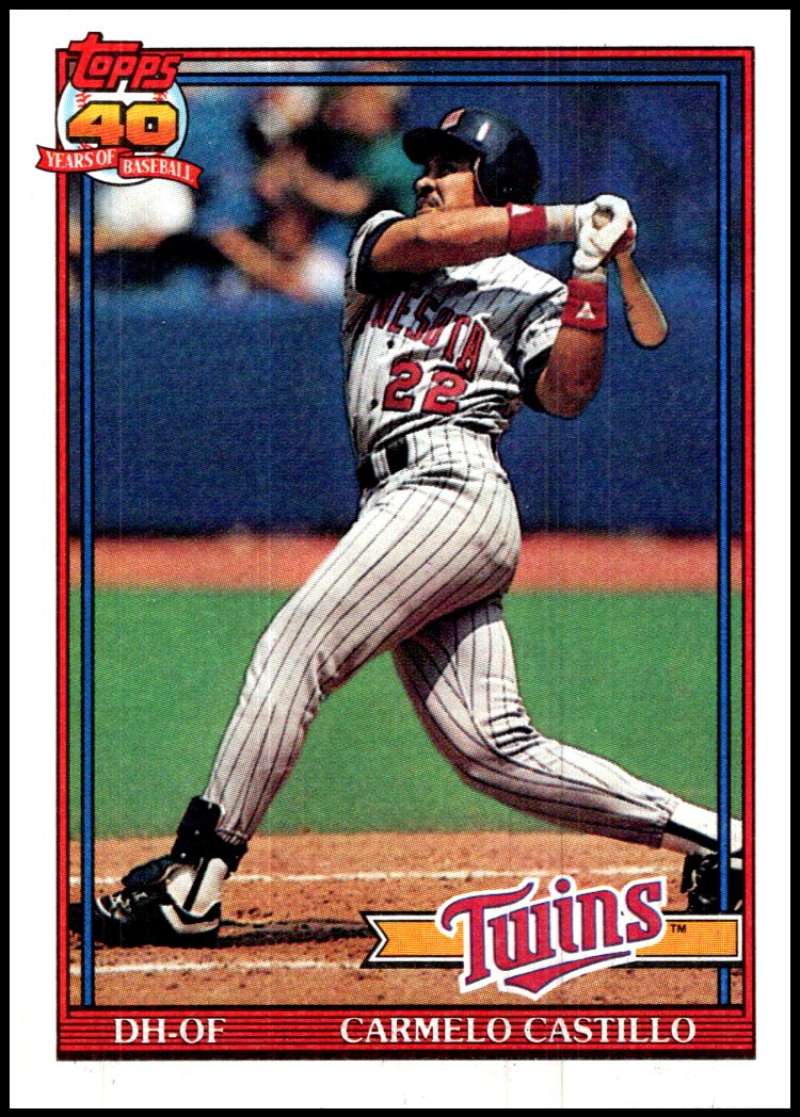 1991 Topps #266 Carmen Castillo Baseball Minnesota Twins Image 1
