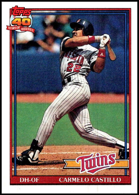1991 Topps #266 Carmen Castillo Baseball Minnesota Twins  Image 1