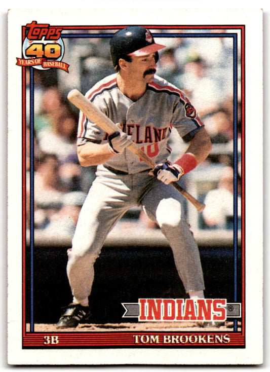 1991 Topps #268 Tom Brookens Baseball Cleveland Indians  Image 1