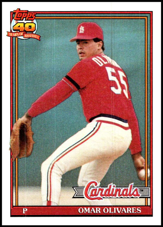 1991 Topps #271 Omar Olivares Baseball RC Rookie St. Louis Cardinals  Image 1
