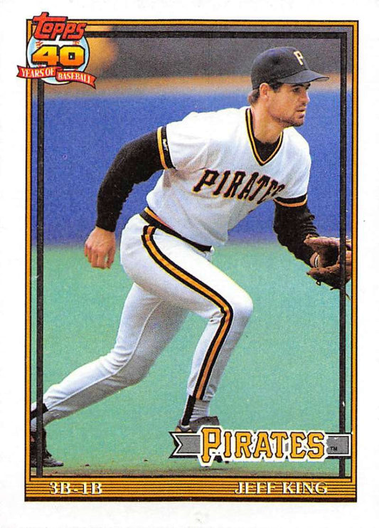 1991 Topps #272 Jeff King Baseball Pittsburgh Pirates  Image 1