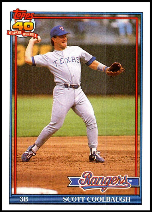 1991 Topps #277 Scott Coolbaugh Baseball Texas Rangers  Image 1