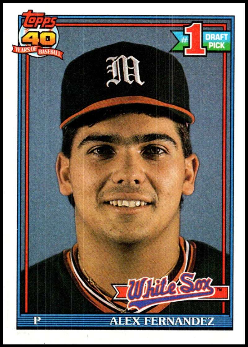 1991 Topps #278 Alex Fernandez UER Baseball Chicago White Sox Image 1