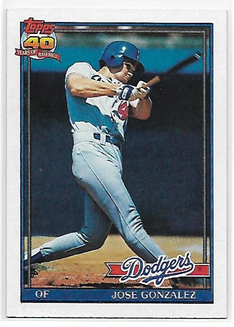 1991 Topps #279 Jose Gonzalez ERR Baseball Los Angeles Dodgers Image 1