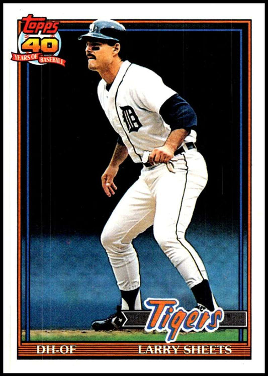1991 Topps #281 Larry Sheets Baseball Detroit Tigers  Image 1