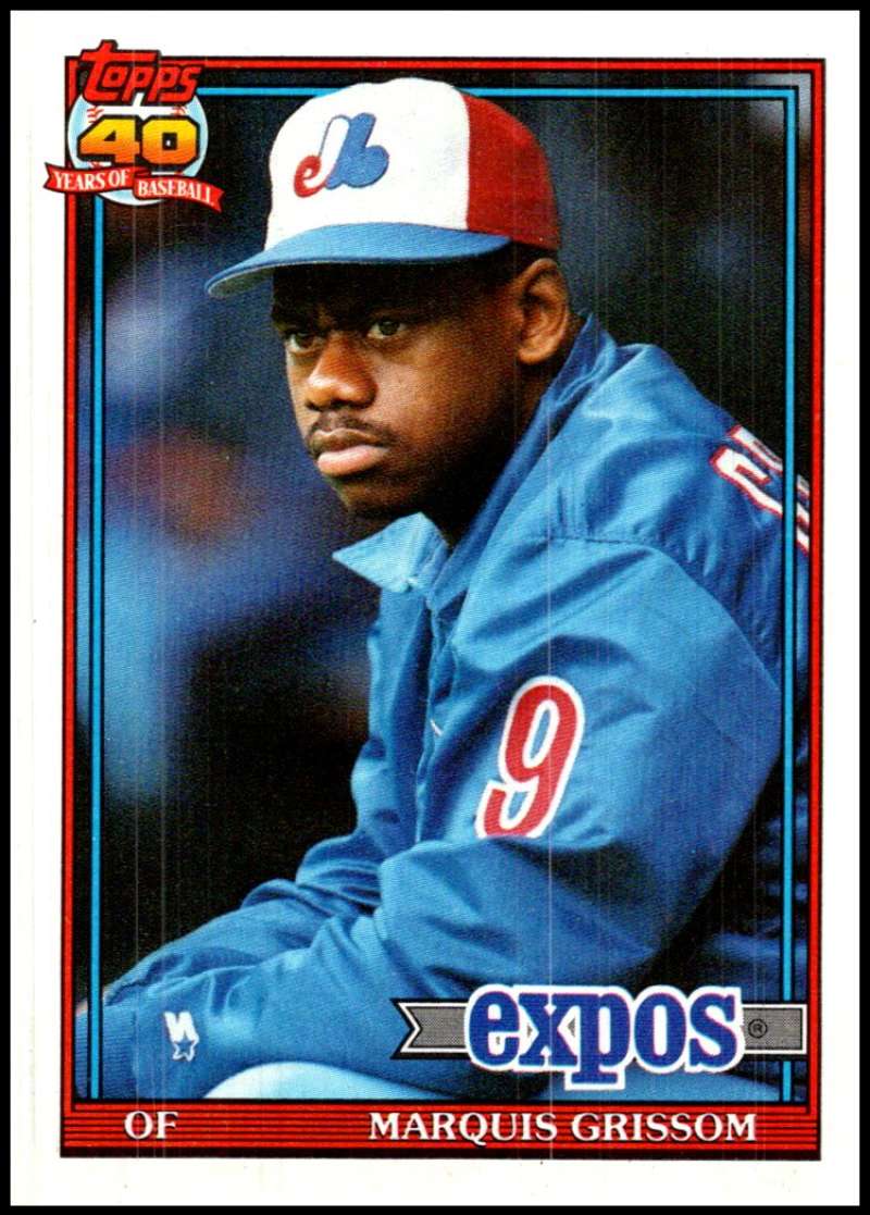 1991 Topps #283 Marquis Grissom Baseball Montreal Expos Image 1