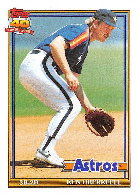 1991 Topps #286 Ken Oberkfell Baseball Houston Astros  Image 1