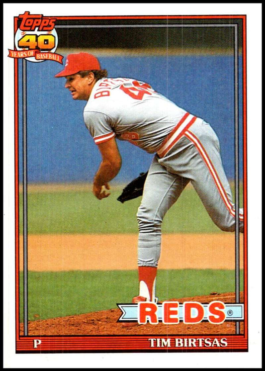 1991 Topps #289 Tim Birtsas Baseball Cincinnati Reds  Image 1