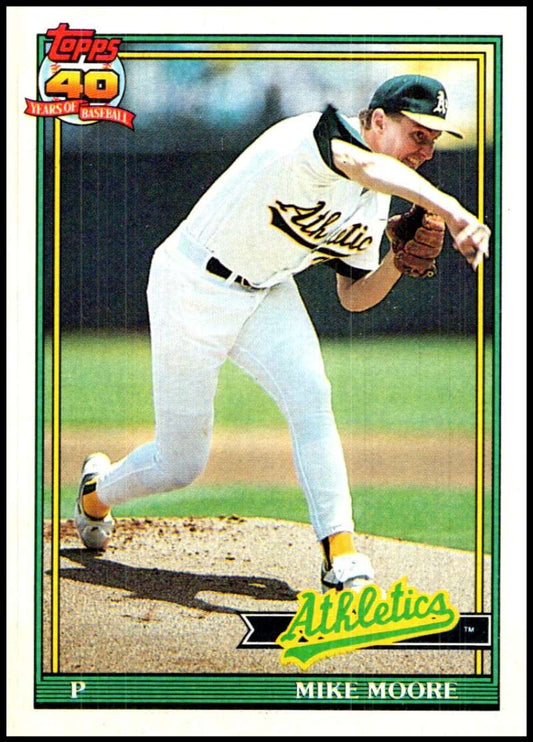 1991 Topps #294 Mike Moore Baseball Oakland Athletics  Image 1