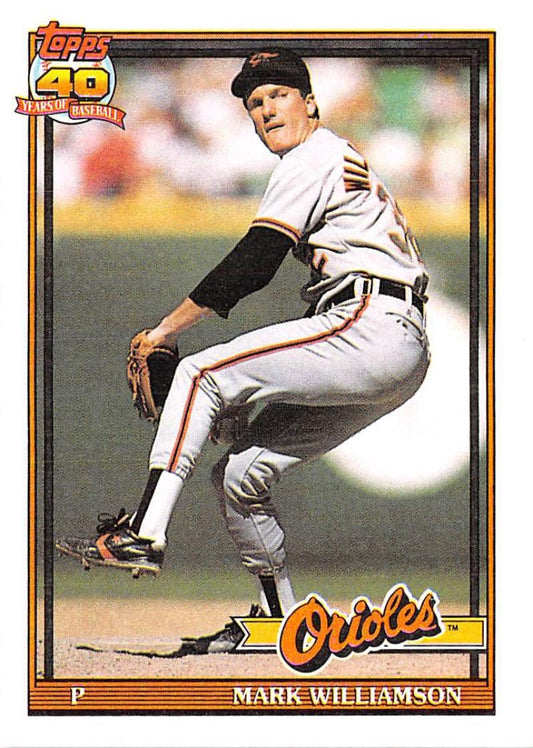1991 Topps #296 Mark Williamson Baseball Baltimore Orioles  Image 1