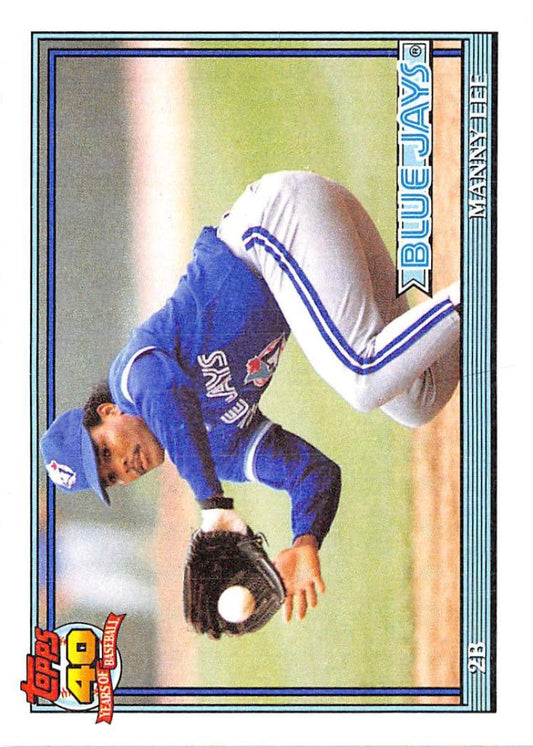 1991 Topps #297 Manuel Lee Baseball Toronto Blue Jays  Image 1