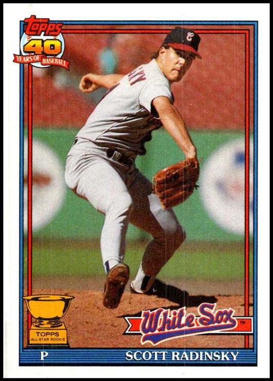 1991 Topps #299 Scott Radinsky Baseball Chicago White Sox  Image 1