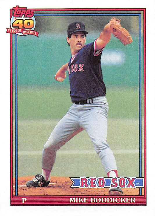 1991 Topps #303 Mike Boddicker Baseball Boston Red Sox  Image 1