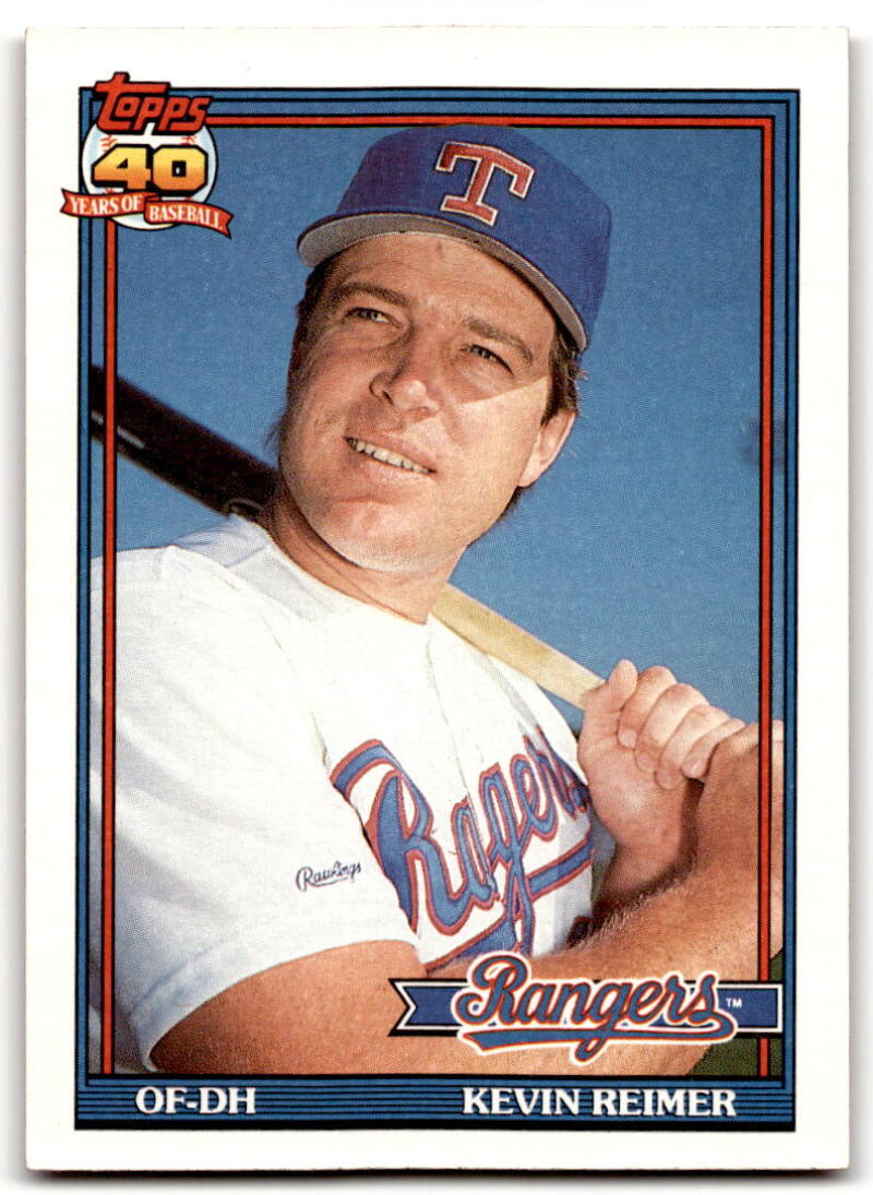1991 Topps #304 Kevin Reimer Baseball Texas Rangers Image 1