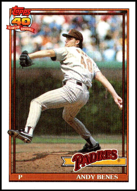 1991 Topps #307 Andy Benes Baseball San Diego Padres  Image 1
