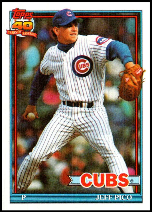 1991 Topps #311 Jeff Pico Baseball Chicago Cubs  Image 1