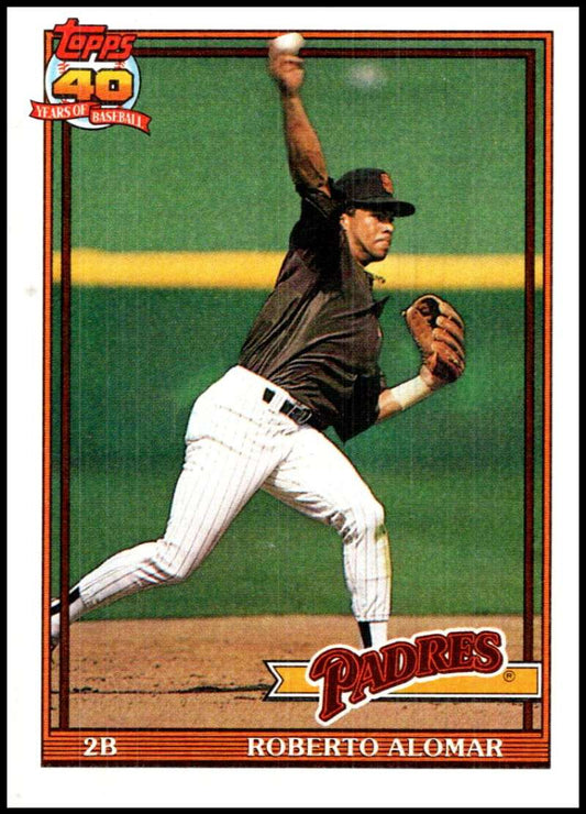 1991 Topps #315 Roberto Alomar Baseball San Diego Padres  Image 1