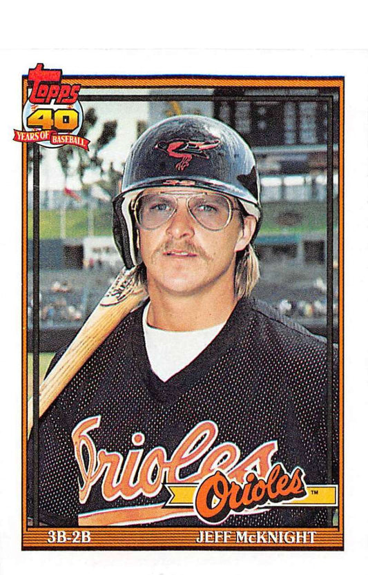 1991 Topps #319 Jeff McKnight Baseball Baltimore Orioles  Image 1